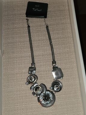 Tesori Silver-Tone Statement Necklace in Metallic Silver
